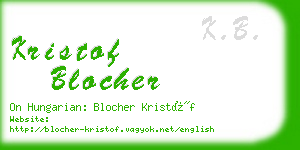 kristof blocher business card